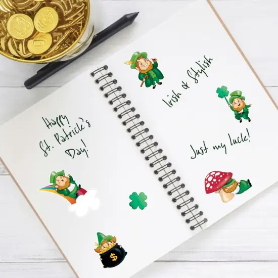 12 Packs Bulk Leprechaun/Shamrock Stickers 4/Pack {2}