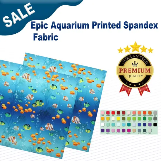 Epic Aquarium Printed Spandex Fabric {1}