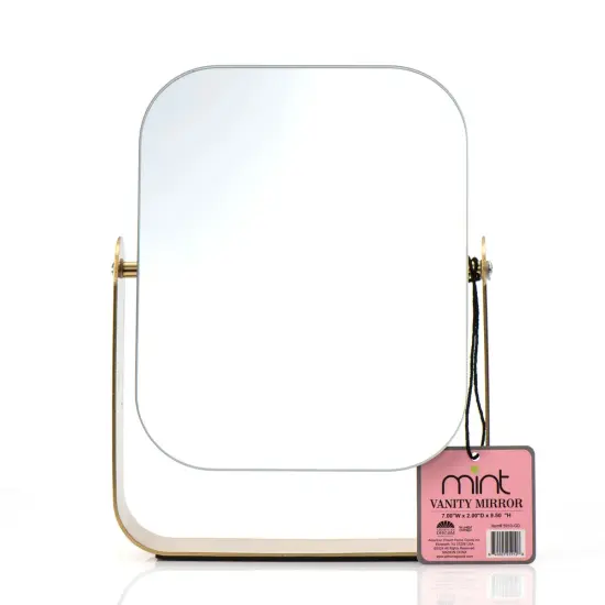 7" Metro Glam 360&deg; Rotation Tabletop Vanity Mirror Matte Black {6}