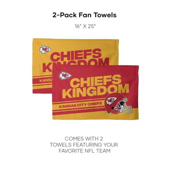 NFL Kansas City Chiefs Play Action Fan Towel 2 Pack 16 x 25 Inches {3}
