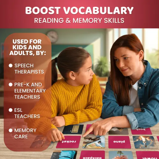 QUOKKA 104 Noun Flash Cards Set &ndash; Kids and Adults Vocabulary Builder for ABA Therapy, Early Childhood Education, and ESL Teaching &ndash; Picture Cards for Speech Therapy and Vocabulary Building Activities {6}