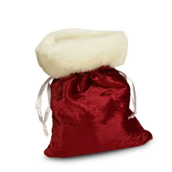 Christmas Velvet Gift Bag with Faux Fur Trim 4" x 5 1/2" {5}