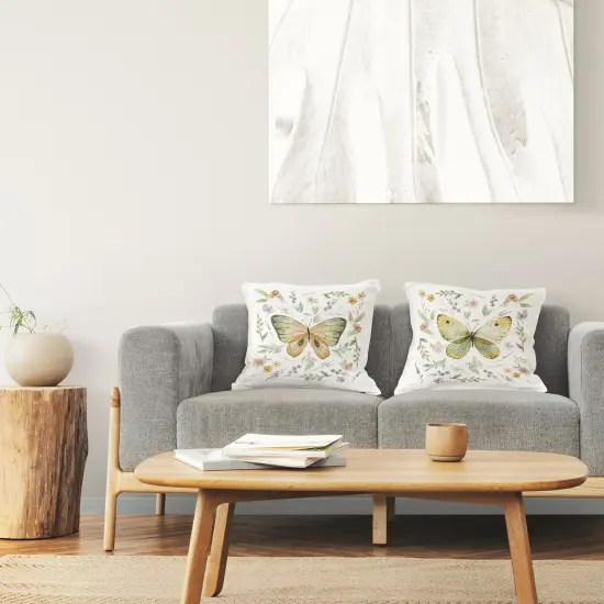 Organic Nature & Butterflies 2 PC Decorative Printed Throw Pillow Set Design by Carol Robinson, 18 x 7 x 18 {2}