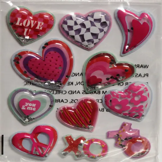 Designer Valentine's Day Hearts Dimensional Shaker Stickers {1}