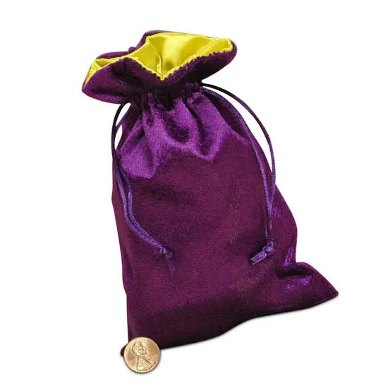 Purple/Daffodil Velvet Gift Bags with Satin Lining 5'' X 8'' {6}