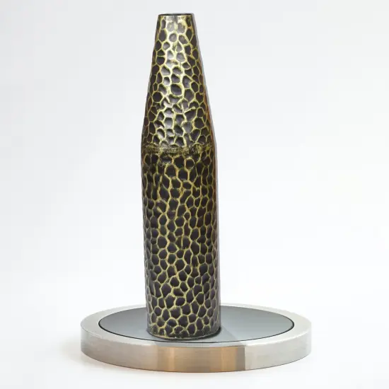 Hammered Metal Decorative Centerpiece Flower Table Vase {6}