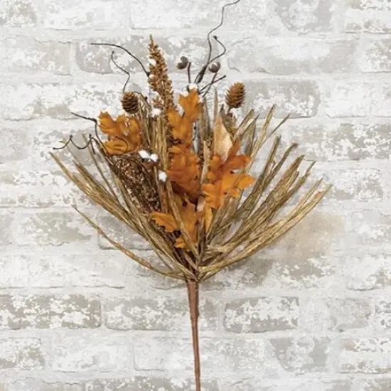 21" Gleaning Bush with Faux Pine Cones and Cotton Bolls Perfect for Decoration {3}