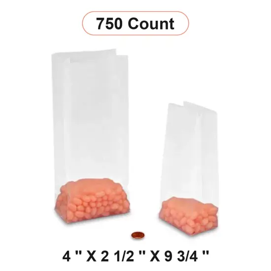 Small Frosted Plastic Handle Bags 4'' x 2 1/2'' x 9 3/4'' {1}