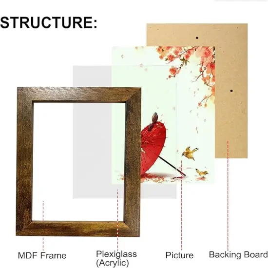 Picture Frame Set 10 pack, Farmhouse Photo Frames, Gallery Wall Frame Collage, with Two 8x10, Four 5x7, Four 4x6 Photo Frame set, in 3 Different Finishes Picture Frames For Wall or Desk,Rustic Brown {2}