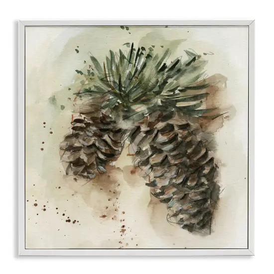 Stupell Industries Pine Cone Watercolor Framed Giclee Wall Art Design by Ethan Harper {1}