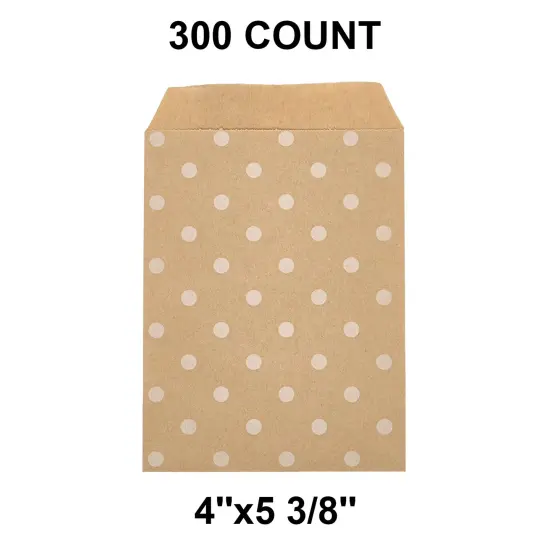 Versatile White Paper Merchandise Bags 4" x 5 3/8" Polka Dot {1}