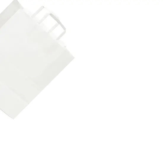 Versatile White Paper Bags with Flat Handles 12" x 7" x 17" {4}