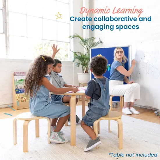 Bentwood Stackable Stools, Classroom Furniture, 6-Piece Natural {4}