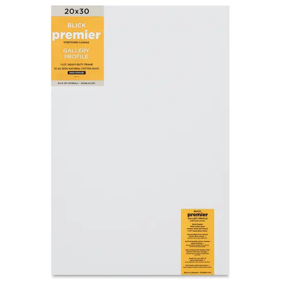 Blick Premier Stretched Cotton Canvas - Gallery Profile, Back-Stapled, 20" x 30" {1}