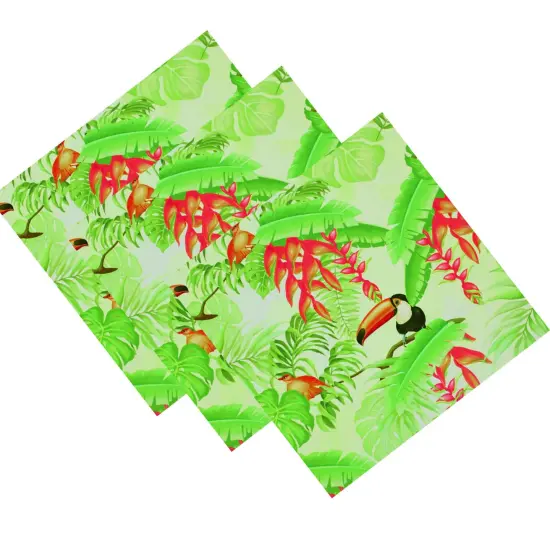 Toucans On Palm Leaves Printed Spandex Fabric {5}