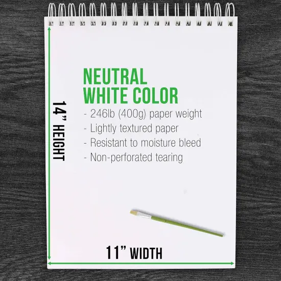 9" x 12" Premium Extra Heavy-Weight Acrylic Painting Paper Pad, 246 Pound (400gsm), Spiral Bound, Pad of 12-Sheets (Pack of 2 Pads) {3}