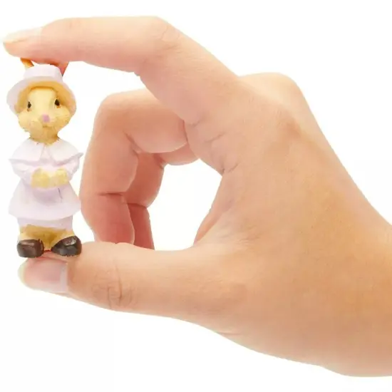 6x Easter Mini Bunny Statues for Spring Party, Garden Decorations 2.2 Inches {2}