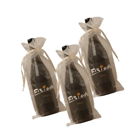 Elegant Plain Organza Wine Bags 6"x15" {4}