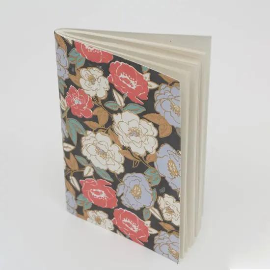 Flower Printed Handmade Paper Notebook - Pack of 6, 4 X 6 Inch {1}