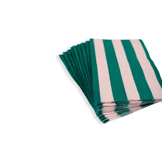 PINK & GREEN SIGNATURE CABANA STRIPE GUEST TOWELS {2}