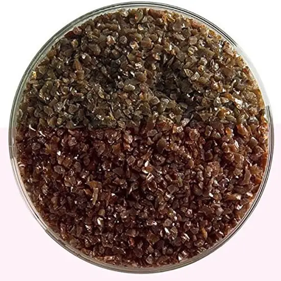 Bullseye Glass Frit Woodland Brown Opal 5oz. Jar 90coe {1}