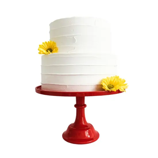 RED PEDESTAL CAKE STAND {2}