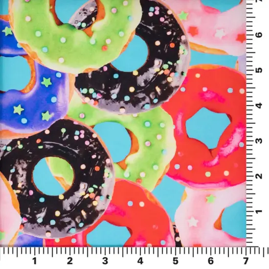 Glazed Doughnuts Printed Spandex Fabric {4}
