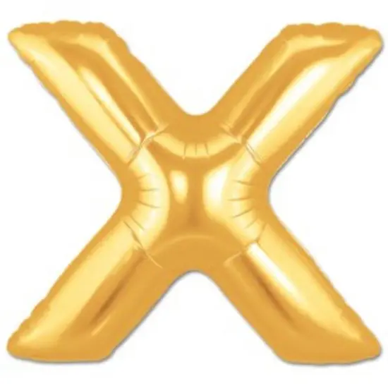 LETTER X FOIL BALLOON Metallic Gold {1}