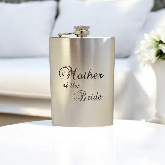 8oz Mother of the Bride Stainless Steel Flask {3}