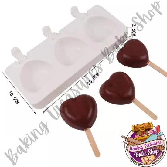 Three Rounded Hearts Cakesicle Mold {2}