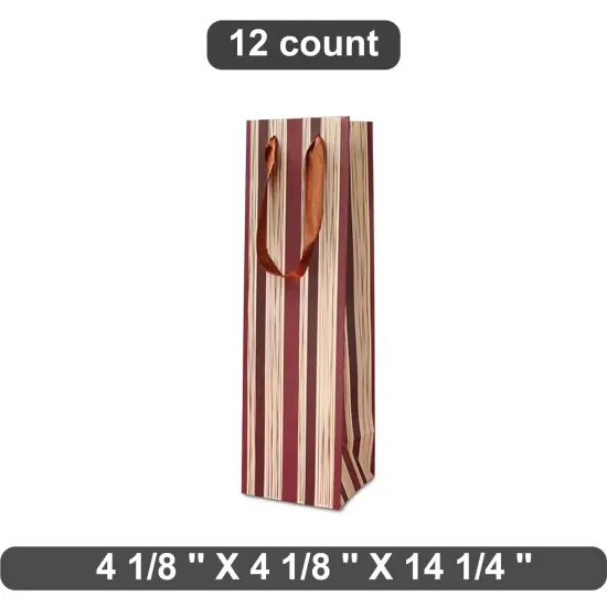 Vibrant Multi-Stripe Wine Bag 4 1/8" x 4 1/8" x 14 1/4" {1}