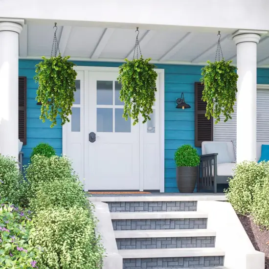 Hanging Eucalyptus Plants with Basket - UV Resistant D&eacute;cor {6}