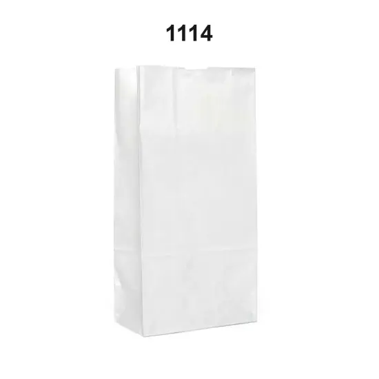 White Paper Grocery Bags 5'' x 3 1/8'' x 9 5/8'' {2}