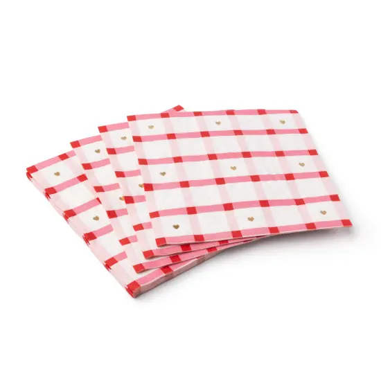 ELEGANT VALENTINE PLAID DINNER NAPKINS {2}