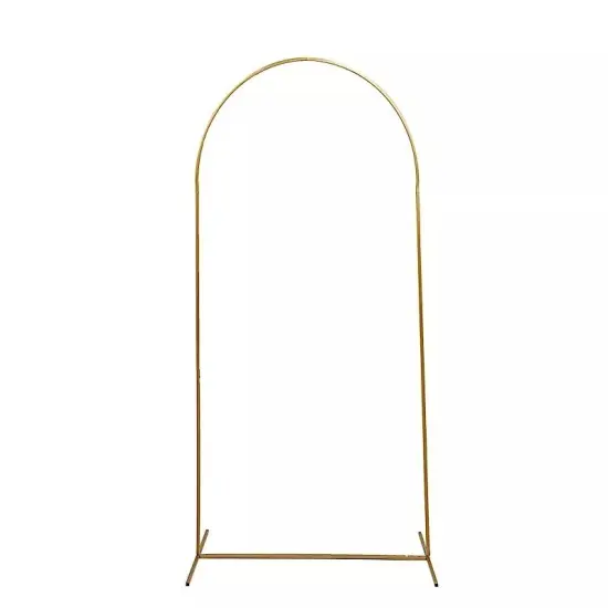 6 ft Gold Metal Floral Display Frame Round Top BACKDROP STAND Wedding Arch Event {1}