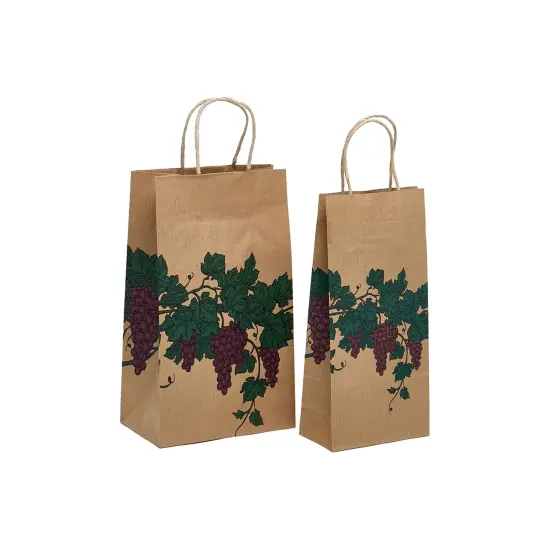 Elegant Grape Print Shopping Bag 8" x 4 3/4" x 13 5/8" {2}