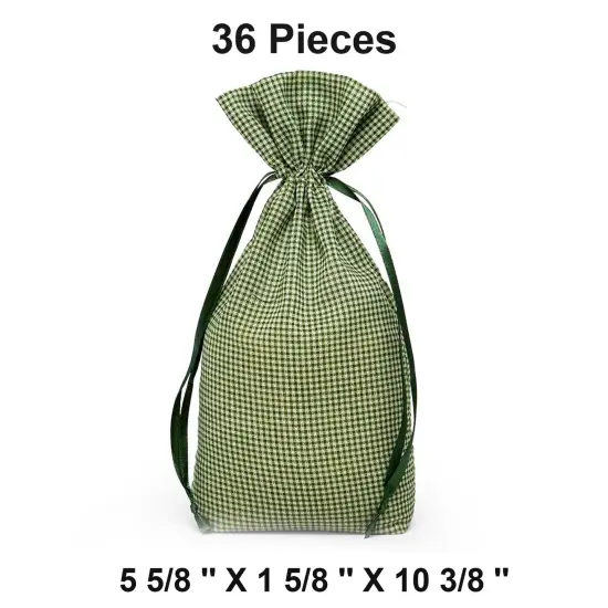 Gingham Cotton Bag 5 5/8" x 1 5/8" x 10 3/8" {1}