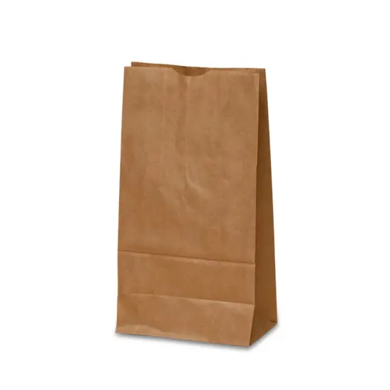 Small Kraft Grocery Bags 5'' x 3 1/8'' x 9 3/4'' {5}