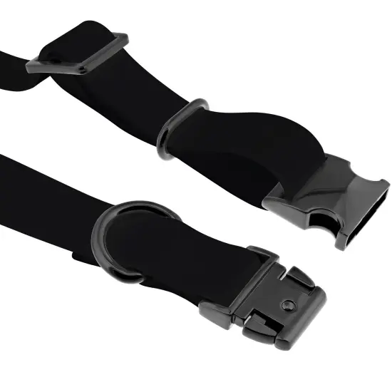 MiMu Medium Silicone Dog Collar - Black 20in Stylish Dog Collar with Clasp Buckle {4}