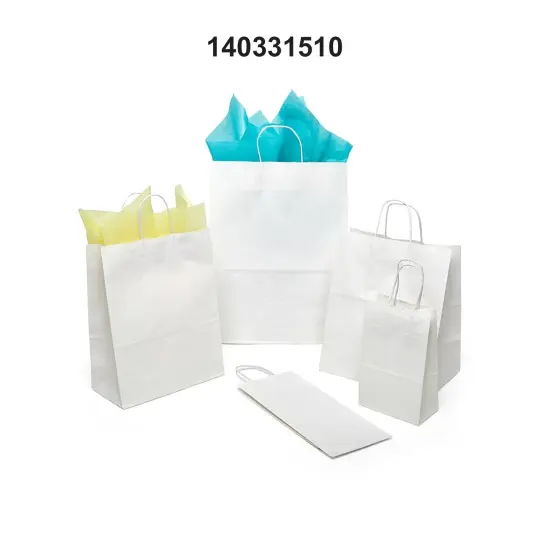 Heavy-Duty Plain White Kraft Shopping Bag 13" x 6" x 15 3/4" {2}