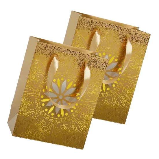 Chic Medallion Euro Totes 11 3/4'' x 4 3/4'' x 15 3/4'' for Retail Displays Gold {7}