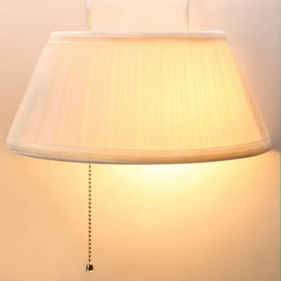 Bandwagon Headboard Night Bed Reading Lamp Pull Cord Ivory Shade {5}