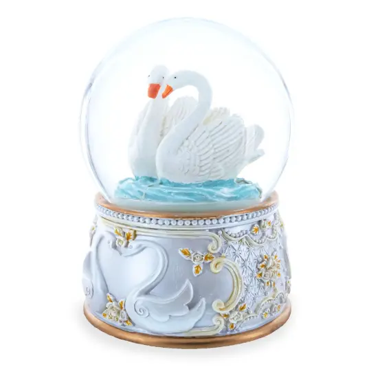 Romantic Swan Spinning Musical Water Snow Globe {4}