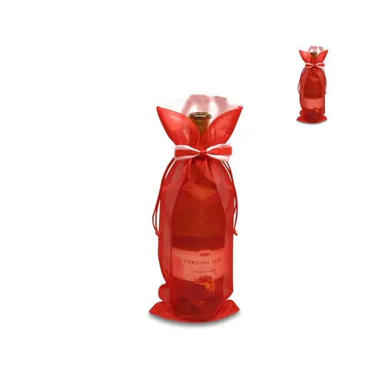 Decorative Bow Tie Organza Wine Bag 6" x 14" {6}