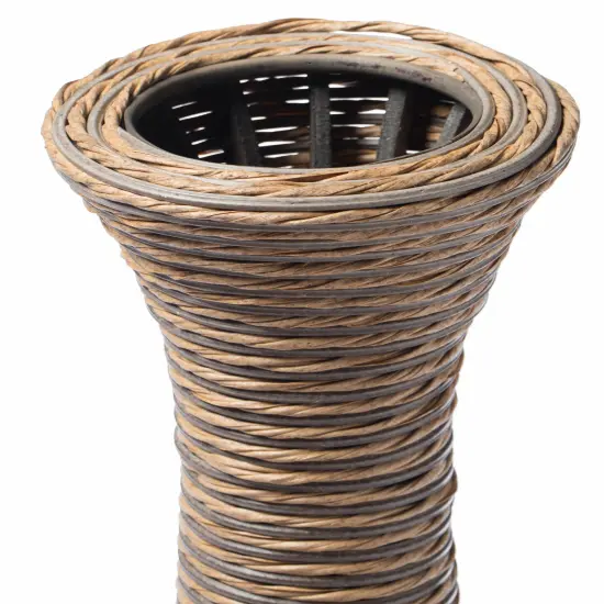 Set of 2 38-inch Tall Artificial Rattan Floor Vase in Elegant Beige - Statement Piece for Living Room Decor, Entryway, or Hallway - Versatile Home Accent for Dried or Silk Floral Arrangements {5}