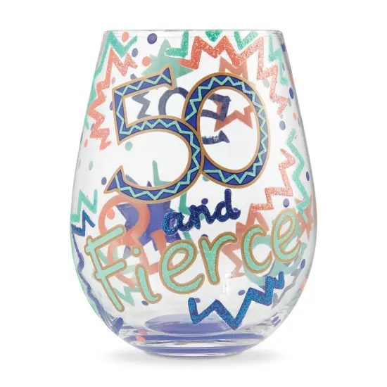 Enesco Lolita Stemless 50 and Fierce Wine Glass {1}