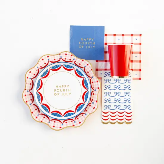 RED GINGHAM 4TH OF JULY LARGE NAPKINS {2}