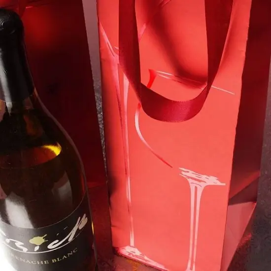 Metallic Red Wine Tote Bags 4 1/8'' X 4 1/8'' X 14 1/4'' {5}