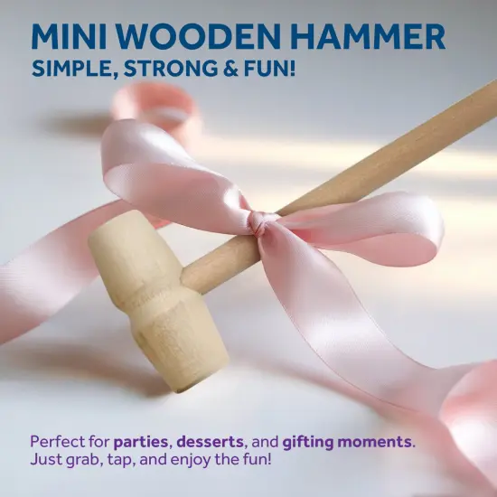 Mini Wooden Hammer for Chocolate, Breakable Heart, Wood Crab Mallets, 5 1/2 Inch Wooden Mallet, Mini Mallet,Small Wooden Hammer, Crafts and Party Props {3}