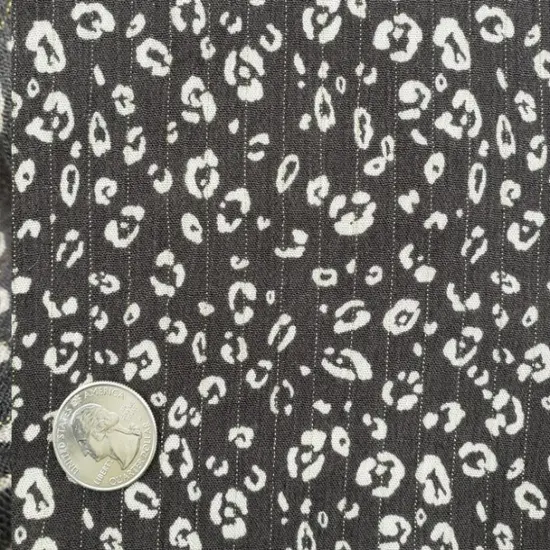1 Yard Charcoal Beige Lurex Rayon Crinkle Apparel Fabric 50/52 inches Width {1}